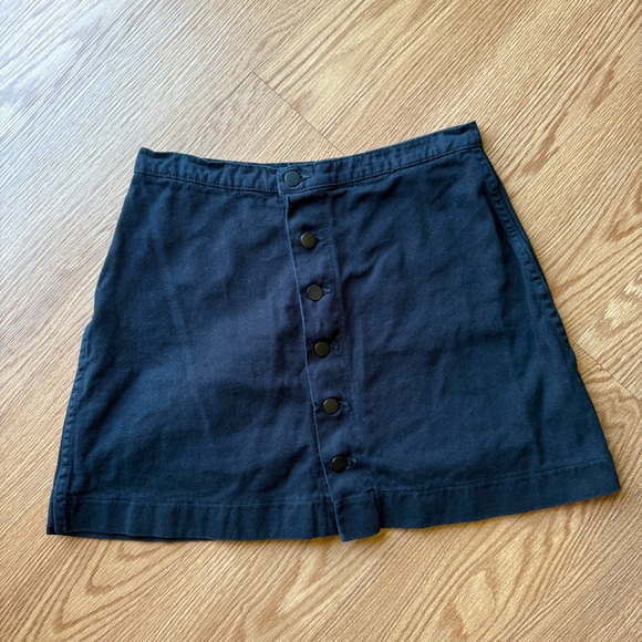 RARE American Apparel black Denim button front circle skirt - Picture 1 of 6